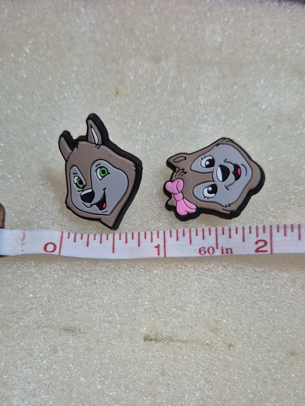 Great Wolf Lodge Character Shoe Charms featuring Wiley Wolf and Violet Wolf